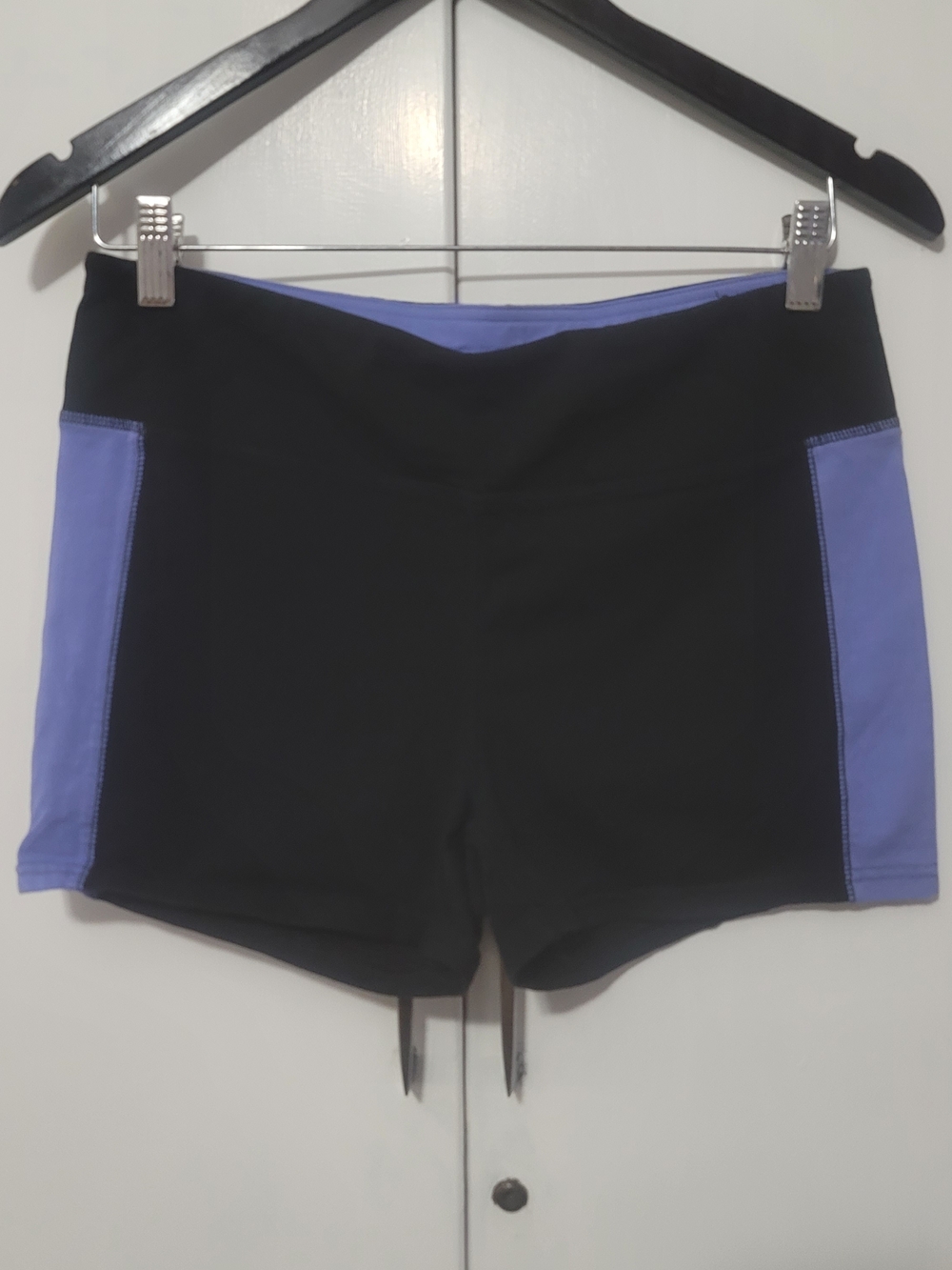Everlast Black Bike Shorts with Lavender Side Panels